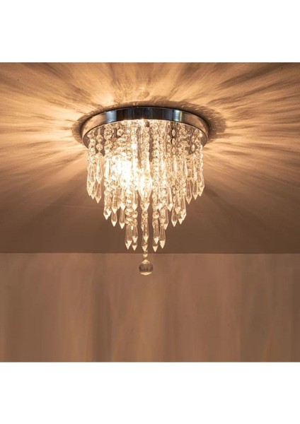 Ahenk Krom Taşlı Modern Salon Avize