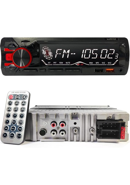 VM-948 Oto Teyp 4X60 Watt Bluetooth Büyük Ekran 2xusb Sd Fm Aux 7 Renk