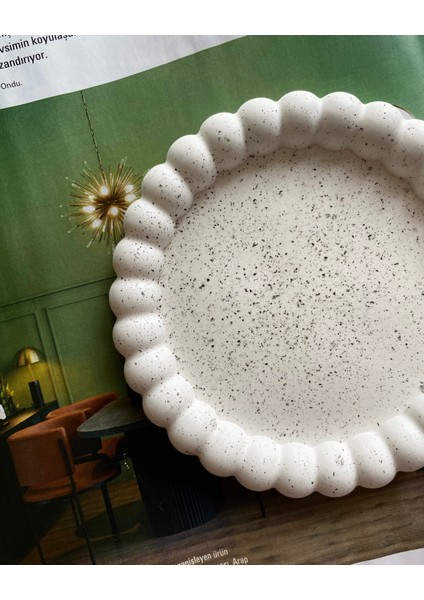 Desenli Bubble Dekoratif Tabak, Takı Tabağı, Bardak Altlığı 14 cm