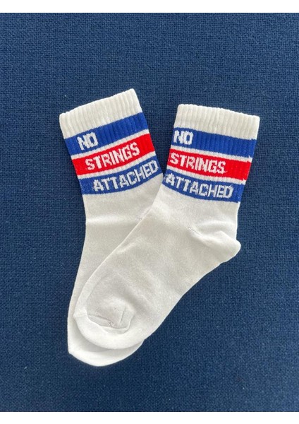 No Strings Attached Unisex Beyaz Kolej Çorap