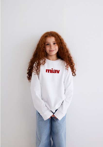 Miav Baskılı Beyaz SWEATSHIRT6610031-602