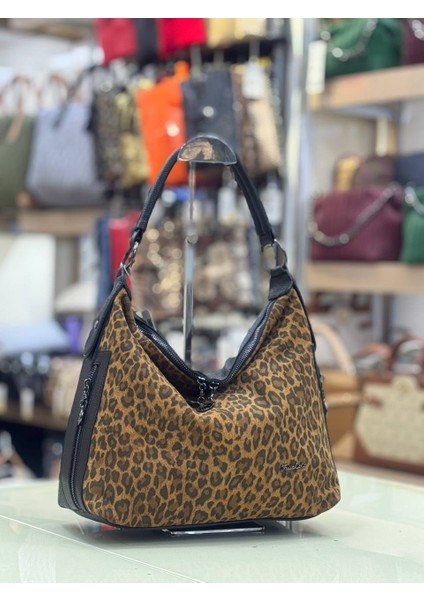 Ön Gövdesi Hakiki Süet Deri Salaş Model Kadın El-Omuz Çantası