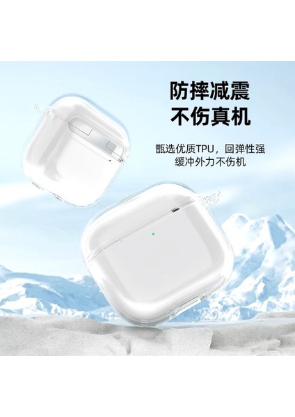 Airpods 4. Nesil Uyumlu Mat Silikon Koruyucu Kılıf+Kanca