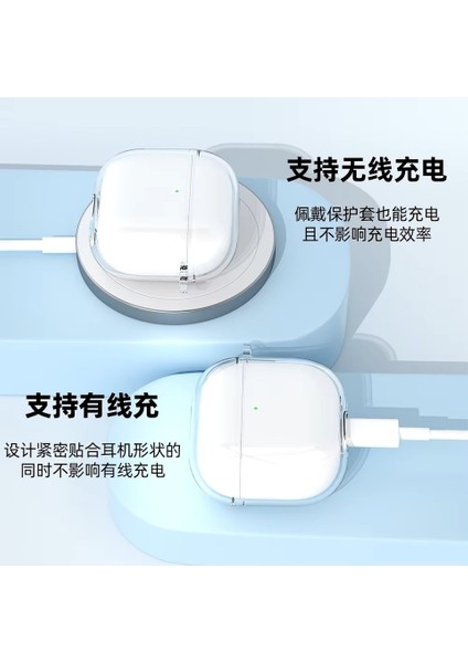 Airpods 4. Nesil Uyumlu Mat Silikon Koruyucu Kılıf+Kanca