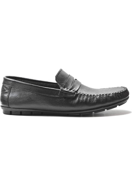 Gd.9319 Deri Siyah Rok Erkek Loafer Ayakkabı