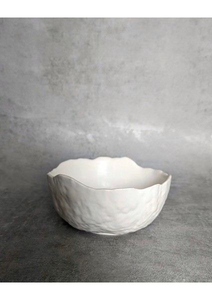 Kıvrımlı Dokulu Dekoratif Beyaz Kase 13 cm fiyatları