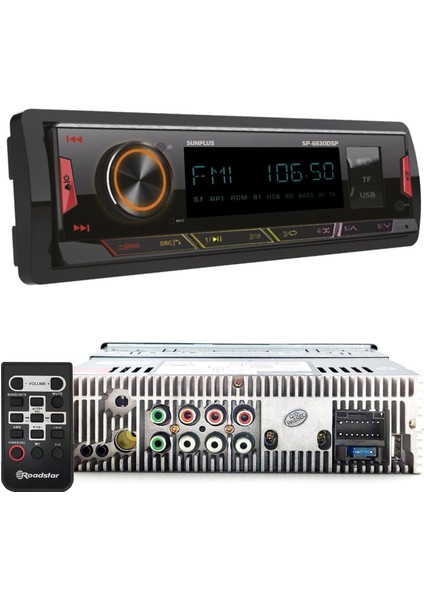 SP-6630 Dsp Oto Teyp 4X60 Watt Bluetooth Mobil Aplikasyon 2xusb Sd Fm Aux