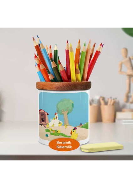 Çiftlikteki Horozlar Ahşaplı Seramik Kalemlik - 32139235 fiyatları