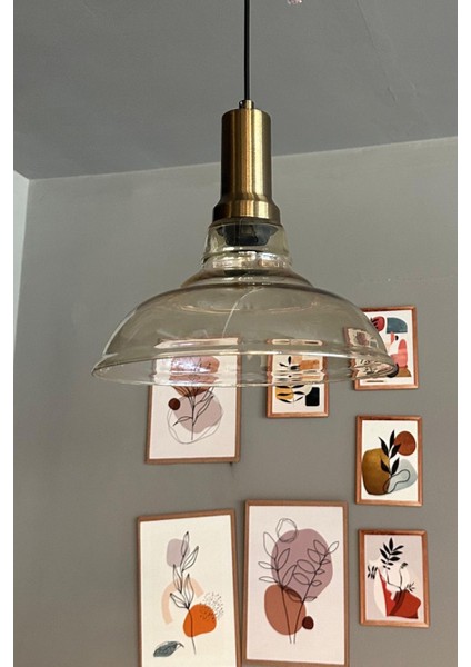 Vishi Cam Bal Rengi Tekli Avize Eskitme Başlık Retro Sarkıt Lamba Restoran Salon Aydınlatma fırsatları