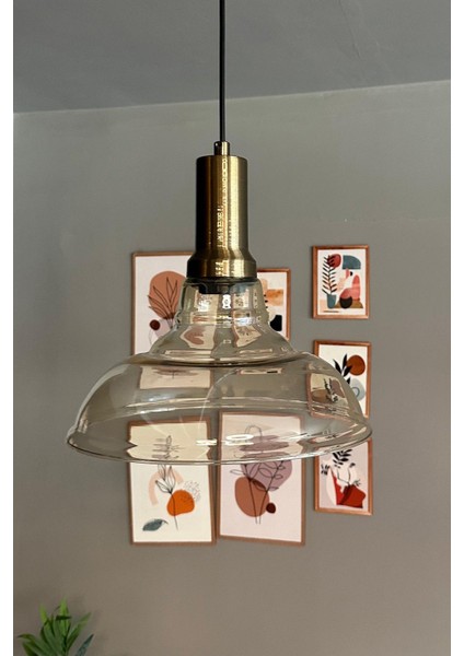 Vishi Cam Bal Rengi Tekli Avize Eskitme Başlık Retro Sarkıt Lamba Restoran Salon Aydınlatma indirimleri