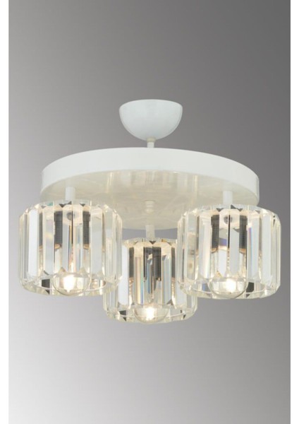 Lara 3'lü Beyaz Yuv.y-10 Kristal Taşlı Avize fiyatları