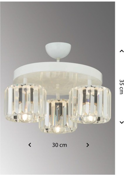 Lara 3'lü Beyaz Yuv.y-10 Kristal Taşlı Avize fırsatları