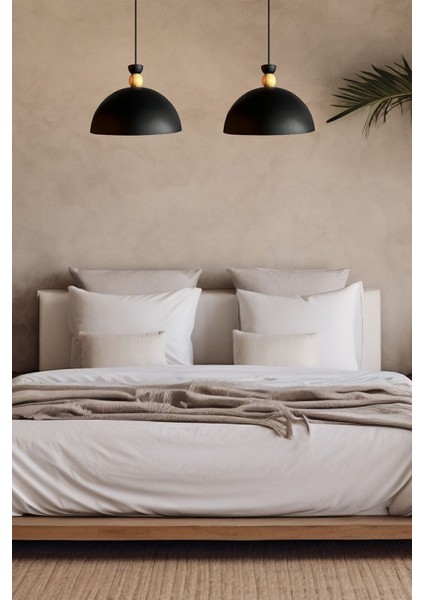 Yimpi Siyah Avize Tekli Sarkıt Salon Mutfak Kuaför Cafe Lamba Dekoratif Aydınlatma Pastane fırsatları