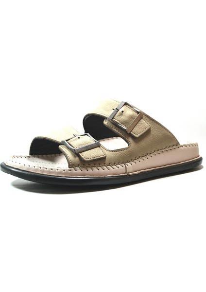 BT.144 Hakiki Deri Ortopedik Tokalı Günlük Terlik fiyatları