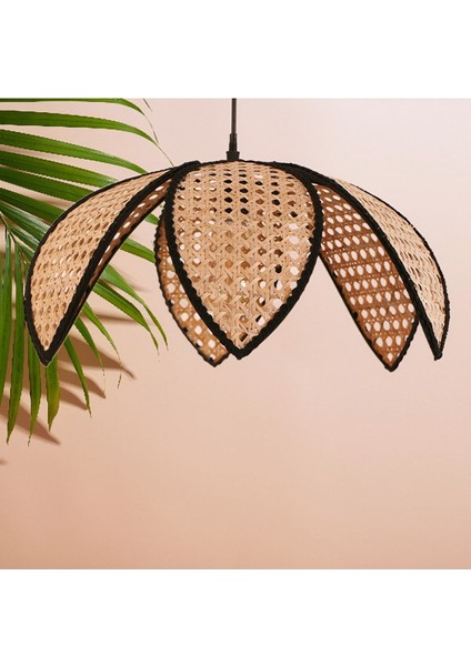 Doğal Hazeran 6 Yapraklı Çiçek Avize Tekli Avize Salon Avize 50 x 25 cm