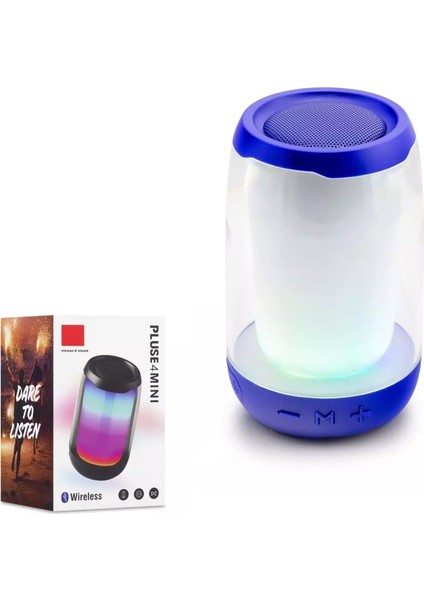 4-Mini Müzik Kutusu Şarjlı Rgb Ledli Bluetooth USB Sd Fm