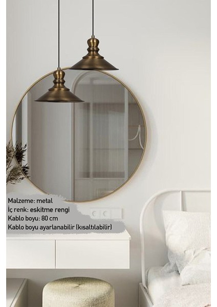 Nantes Eskitme Rengi Metal Sarkıt Avize Modern Otel Cafe Restoran Salon Retro Sarkıt Modeller modelleri