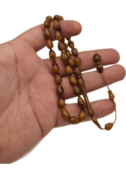 Kahverengi Gözyaşı Model Toz Kehribar Tesbih