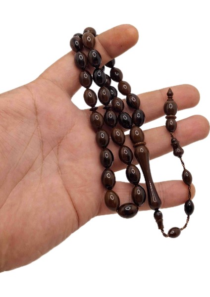 Kahverengi Özel Model Toz Kehribar Tesbih