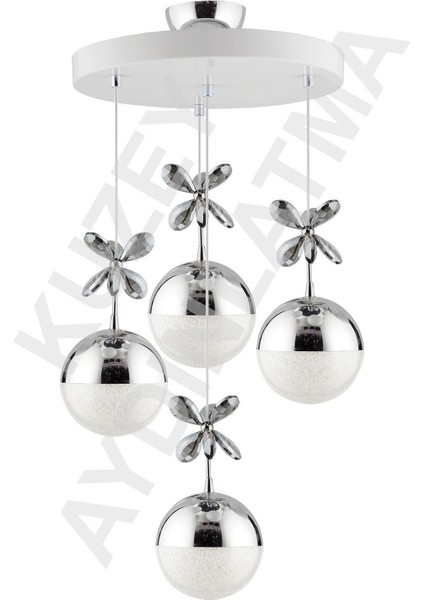 Efna 4 Lü Beyaza Krom 3 Renk Ledli Modern Aydınlatma fiyatları