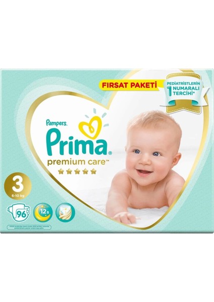 Nessiworld Prima Premium Care Bebek Bezi Fırsat Paketi 3 Beden 96 Adet