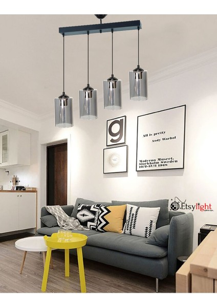Dora Black Sıralı Lü x 4 Antre Avize, Mutfak Avize, Salon Avize, Yemek Odası Avize