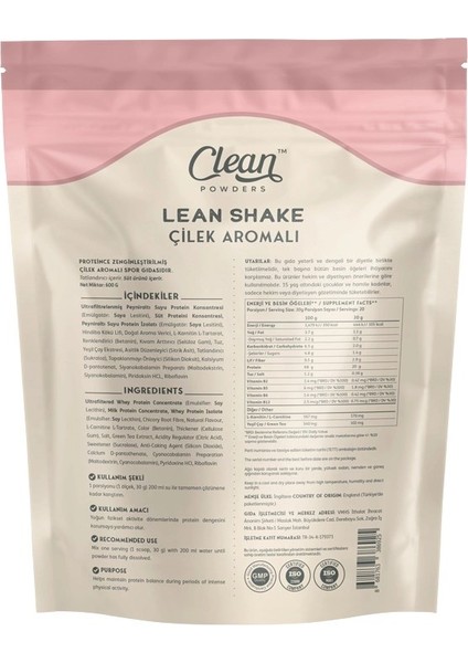 Powders Lean Shake 600 gr Çilek