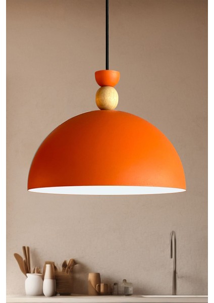 Yimpi Mat Turuncu Avize Tekli Sarkıt Salon Mutfak Kuaför Cafe Lamba Dekoratif Aydınlatma Pastane