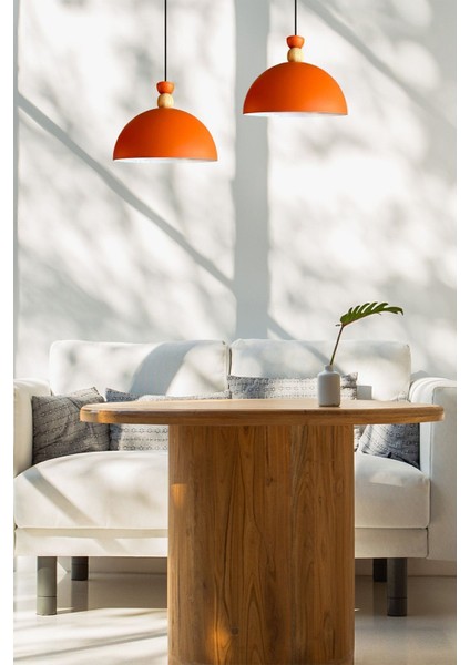 Yimpi Mat Turuncu Avize Tekli Sarkıt Salon Mutfak Kuaför Cafe Lamba Dekoratif Aydınlatma Pastane modelleri