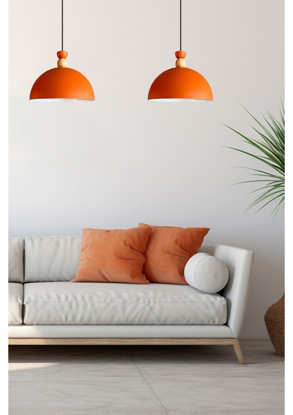 Yimpi Mat Turuncu Avize Tekli Sarkıt Salon Mutfak Kuaför Cafe Lamba Dekoratif Aydınlatma Pastane indirimleri