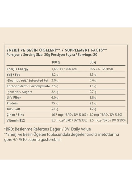 Powders Vegan Protein 600 gr Vanilya Aromalı 22 gr Protein İçeren Doğal Besin modelleri