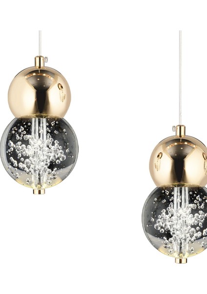 Sasha 5'li Sıralı 3 Renkli 57 Watt Gold Kristal Ledli Modern Oturma Odası Salon Sarkıt Avize