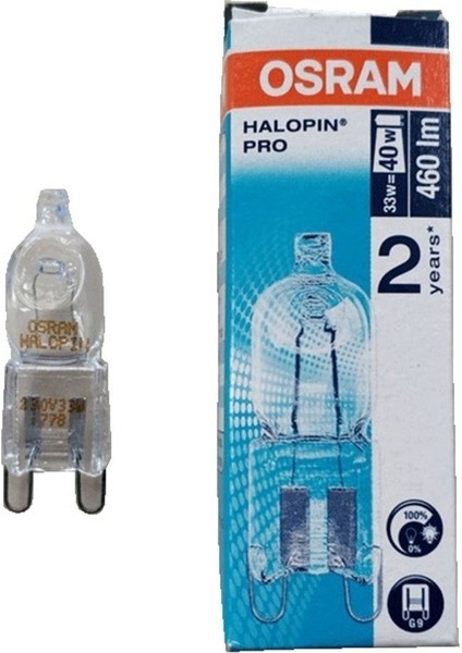 G9 Duy Kapsül Halojen Lamba - 66733 G9 Duy 220V 33W=40W Halopin Halojen Ampul