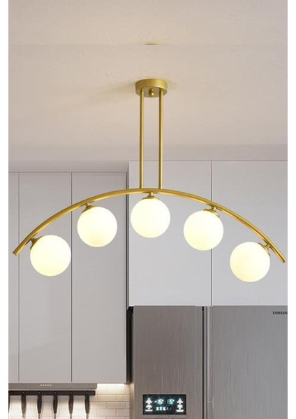 Fralde 5 Li Gold Modern Mutfak Cafe Restoran Için Uygun Retro Salon Avize