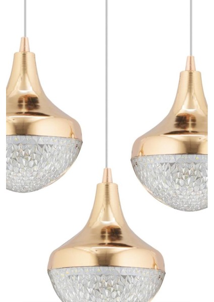 Talu 3'lü Gold 3 Renk Ledli Lü x Sarkıt Modern LED Avize fiyatları