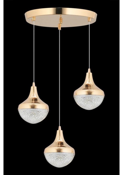 Talu 3'lü Gold 3 Renk Ledli Lü x Sarkıt Modern LED Avize fırsatları