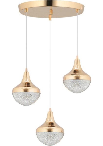Talu 3'lü Gold 3 Renk Ledli Lü x Sarkıt Modern LED Avize indirimleri