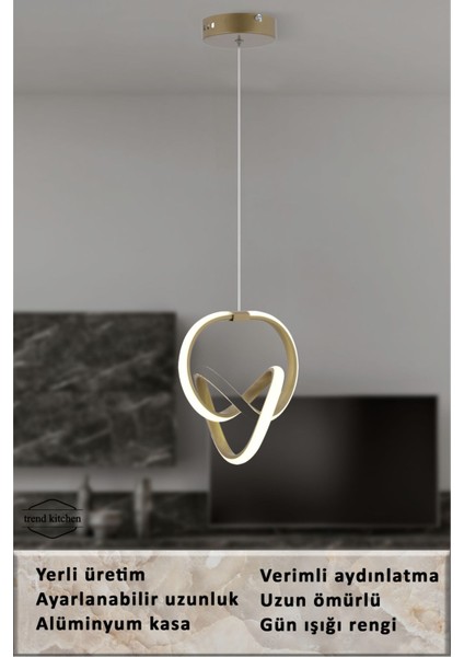 Infinitum Modern Eskitme Sarkıt LED Beyaz Power Ledli Salon Mutfak Oda Hol Avize Aydınlatma