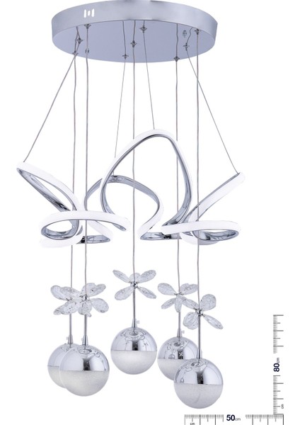 Modern Sarkıt LED Avize 3 Renk Kademeli Krom Parlak Kaplamalı fiyatları