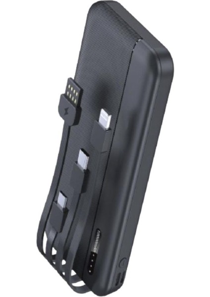 Powerbank 10000MAH Hızlı Kablosuz Şarj Çift Giriş Mikro Type-C USB Lightning 4 Kablolu Güç Kaynağı fiyatları