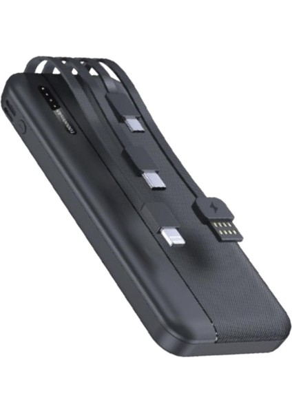 Powerbank 10000MAH Hızlı Kablosuz Şarj Çift Giriş Mikro Type-C USB Lightning 4 Kablolu Güç Kaynağı modelleri