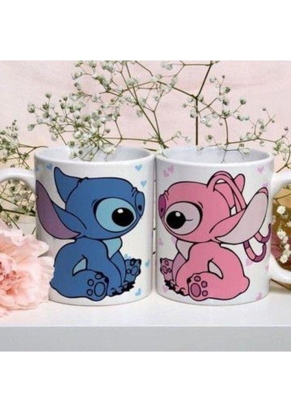 2'li Lilo - Stitch Beyaz Kupa Bardak