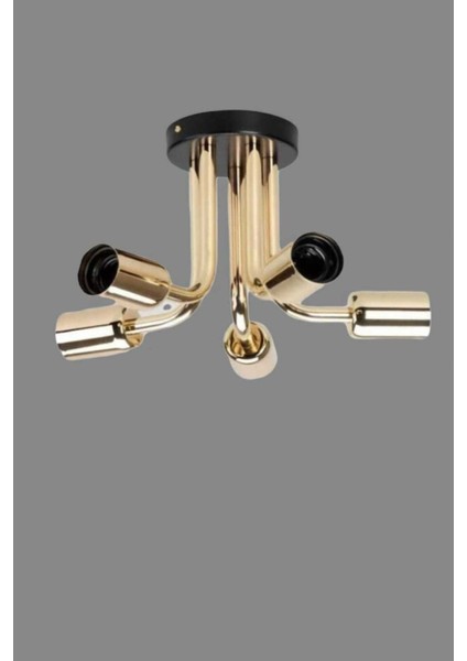 Şelale 5'li Gold Sarı Avize