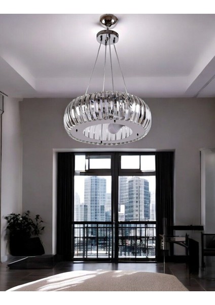 Truva 40LIK Gold,krom Kristal Paslanmaz Avize