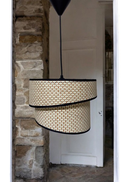 Rattan Model Eğik Ikili Avize Mutfak Hol Antre Balkon Kıs Bahçesi Oturma Odası