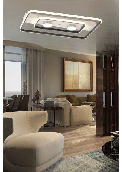 Mabel 60 cm Modern 3 Renk Işık (Beyaz Sarı Gün Işığı) Salon Mutfak Yatak Odası Genç Odası LED Avize