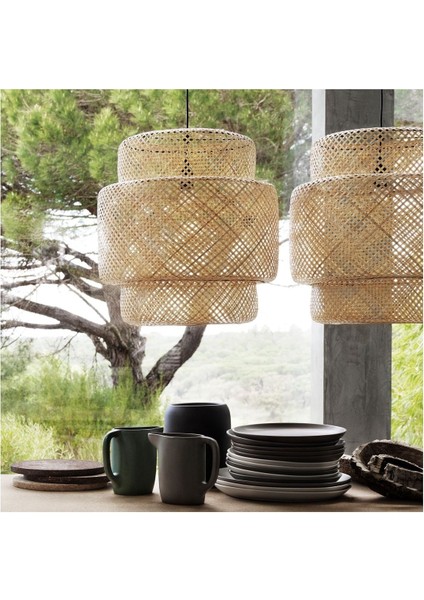 Sinnerlig Bambu Avize 50 x 50 cm . Iskandinav / Bohem / Modern