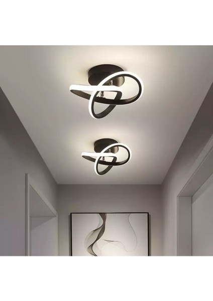 Modern Plafonyer Tavan Salon Mutfak Oturma Odası Avize LED Avize Siyah 2 Adet Set Fiyat