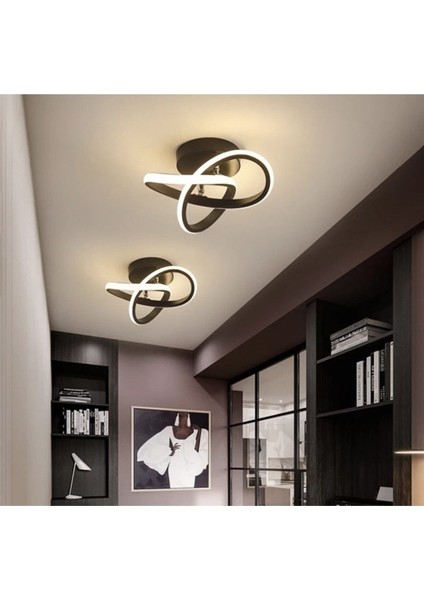 Modern Plafonyer Tavan Salon Mutfak Oturma Odası Avize LED Avize Siyah 2 Adet Set Fiyat