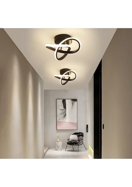 Modern Plafonyer Tavan Salon Mutfak Oturma Odası Avize LED Avize Siyah 2 Adet Set Fiyat